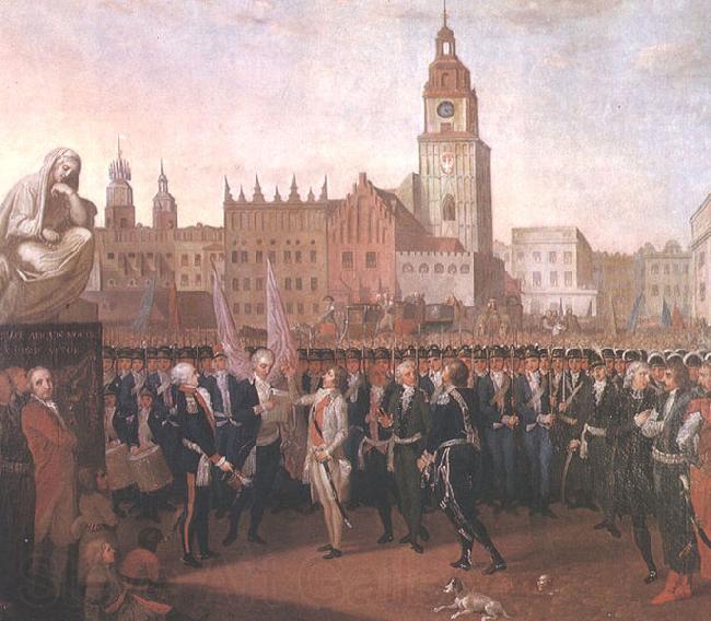 Franciszek Smuglewicz Kosciuszko taking the oath at the Cracow Market Square. Germany oil painting art